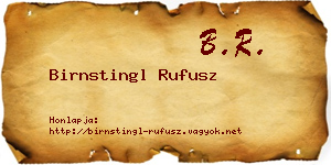Birnstingl Rufusz névjegykártya